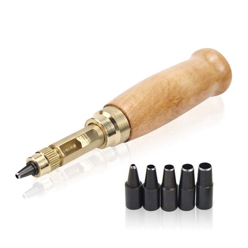 Teng Lang Adjustable Screw Hole Punch Leather Bookbinding Tool,Paper Punch,Craft Punches,6 Tips 1.5m 2mm 2.5mm 3mm 3.5m 4mm - Image 2